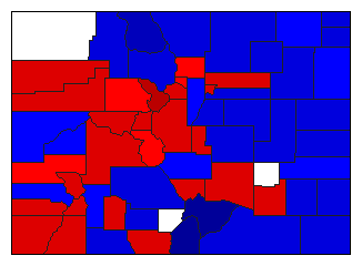 1910 Colorado County Map of General Election Results for Secretary of State