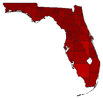 1912 Florida County Map of General Election Results for Governor