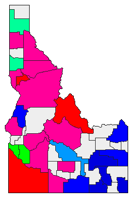 1912 Idaho County Map of General Election Results for Governor