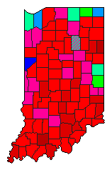1912 Indiana County Map of General Election Results for Governor