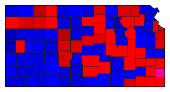 1912 Kansas County Map of General Election Results for Governor
