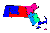 1912 Massachusetts County Map of General Election Results for Lt. Governor