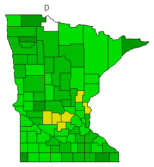 1912 Minnesota County Map of Open Primary Election Results for Governor