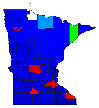 1912 Minnesota County Map of General Election Results for Lt. Governor