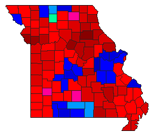 1912 Missouri County Map of General Election Results for Governor