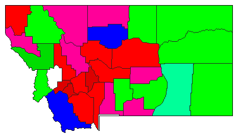 1912 Montana County Map of General Election Results for Senator