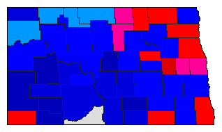 1912 North Dakota County Map of General Election Results for Governor