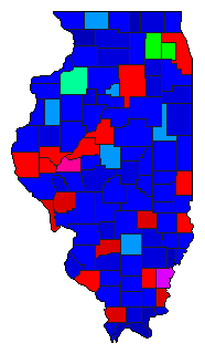 1914 Illinois County Map of General Election Results for Senator