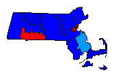 1914 Massachusetts County Map of General Election Results for Governor