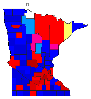 1914 Minnesota County Map of General Election Results for Governor