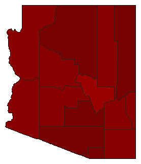 1914 Arizona County Map of General Election Results for State Auditor