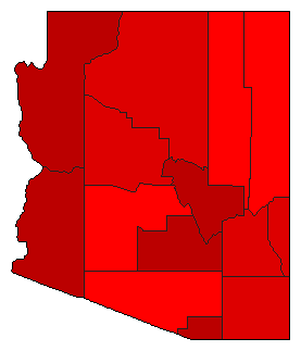1914 Arizona County Map of General Election Results for Senator