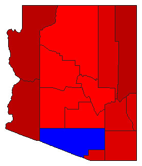 1914 Arizona County Map of General Election Results for Governor