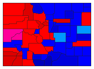 1914 Colorado County Map of General Election Results for State Auditor