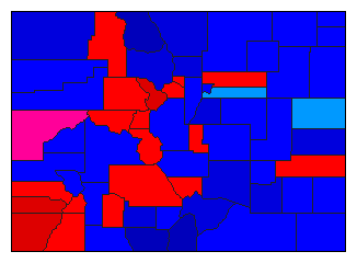 1914 Colorado County Map of General Election Results for Secretary of State
