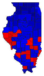 1916 Illinois County Map of General Election Results for Governor