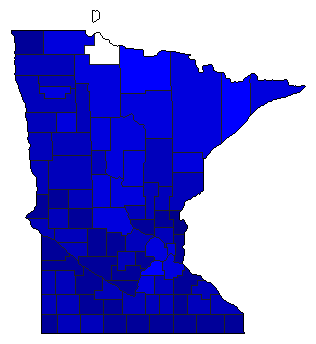 1916 Minnesota County Map of General Election Results for Governor