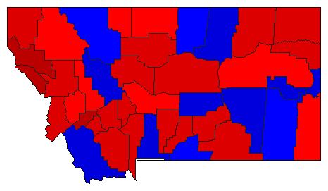 1916 Montana County Map of General Election Results for Senator