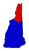 1916 New Hampshire County Map of General Election Results for Governor