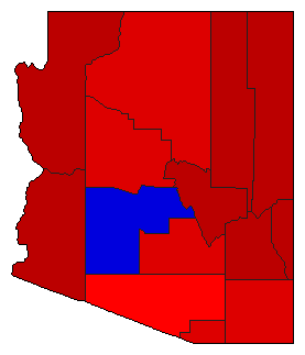 1916 Arizona County Map of General Election Results for Senator