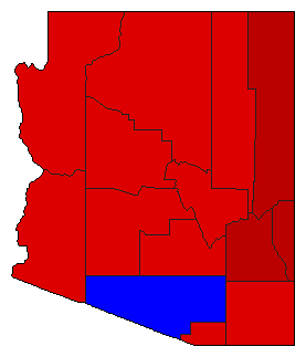 1916 Arizona County Map of General Election Results for State Treasurer