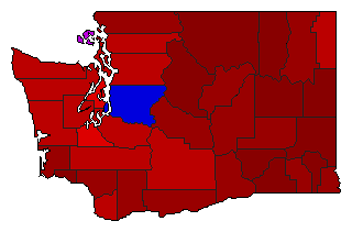 1916 Washington County Map of Democratic Primary Election Results for Senator