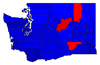 1916 Washington County Map of General Election Results for Secretary of State