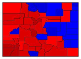 1916 Colorado County Map of General Election Results for Secretary of State