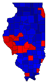 1918 Illinois County Map of General Election Results for Senator