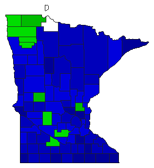 1918 Minnesota County Map of General Election Results for Senator