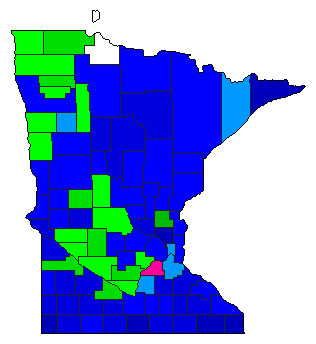 1918 Minnesota County Map of General Election Results for Governor