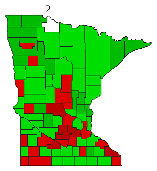 1918 Minnesota County Map of General Election Results for Amendment