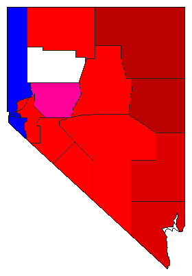 1918 Nevada County Map of General Election Results for Senator