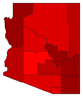 1918 Arizona County Map of General Election Results for State Treasurer