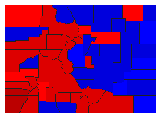1918 Colorado County Map of General Election Results for Lt. Governor
