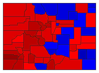 1918 Colorado County Map of General Election Results for Secretary of State