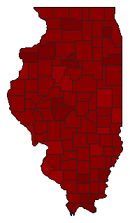 1920 Illinois County Map of Democratic Primary Election Results for Governor