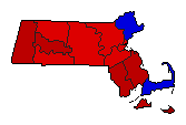 1920 Massachusetts County Map of Democratic Primary Election Results for Governor