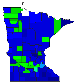 1920 Minnesota County Map of General Election Results for Governor