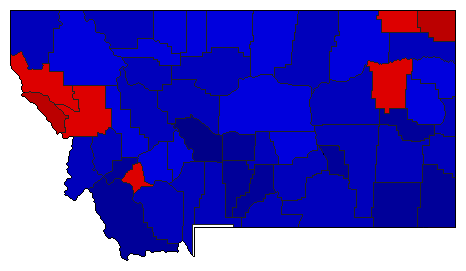 1920 Montana County Map of General Election Results for Governor
