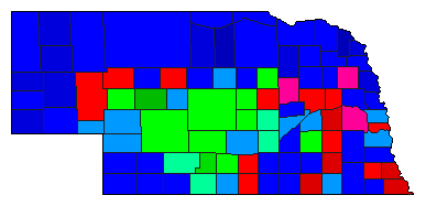 1920 Nebraska County Map of General Election Results for Governor