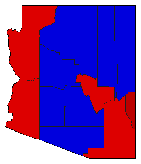 1920 Arizona County Map of General Election Results for State Auditor