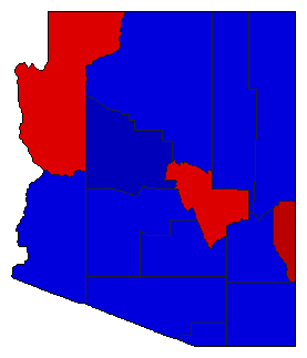 1920 Arizona County Map of General Election Results for Governor