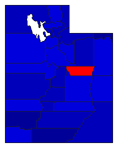 1920 Utah County Map of General Election Results for Governor