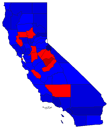 1920 California County Map of General Election Results for Senator