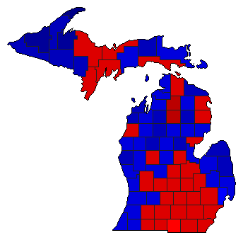 1922 Michigan County Map of General Election Results for Senator