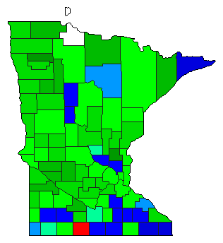 1922 Minnesota County Map of General Election Results for Senator