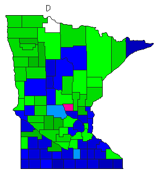 1922 Minnesota County Map of General Election Results for Governor