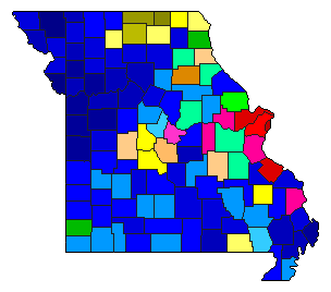 1922 Missouri County Map of Republican Primary Election Results for Senator