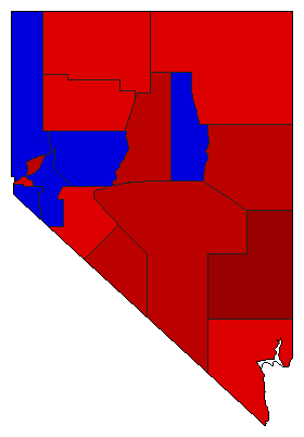 1922 Nevada County Map of General Election Results for Lt. Governor
